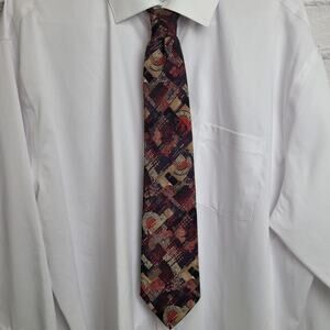 Bugle Boy USA Mens Neck Tie Multi Color Geometric Pattern